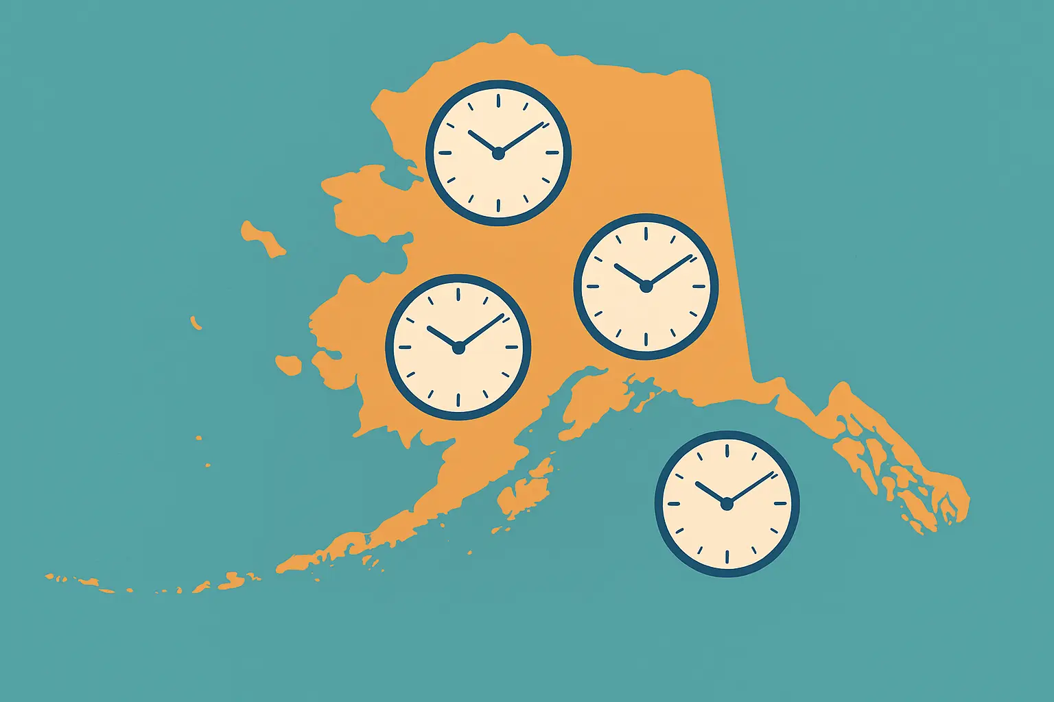 Alaska time zone map showing business hours complexity