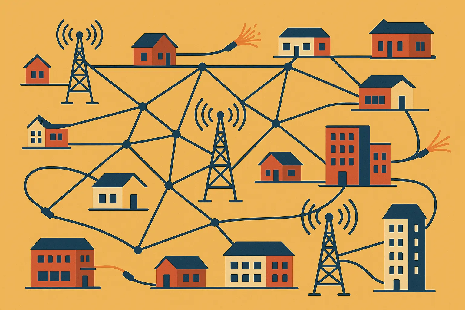 Telecommunications infrastructure network diagram