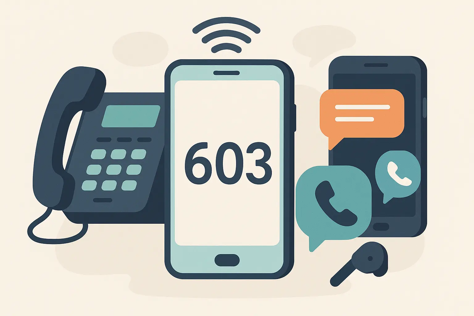SMS digital communication capabilities 603 area code