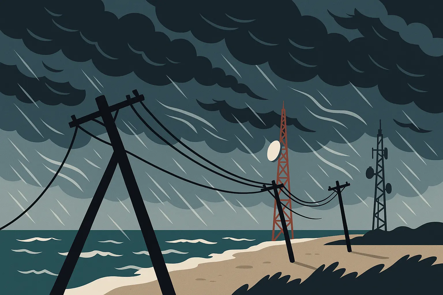 Storm damage to telecommunications infrastructure