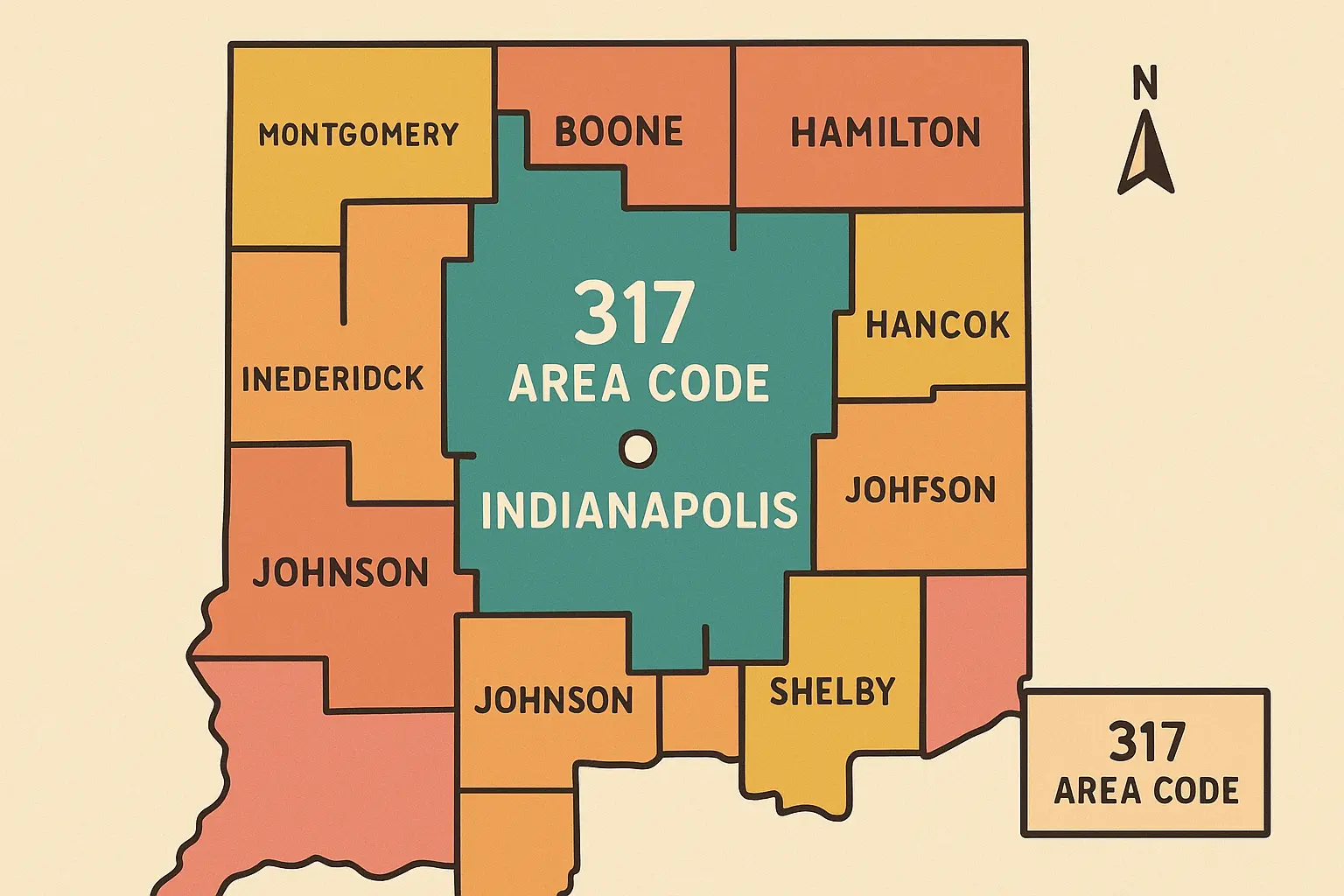 317 area code Indianapolis skyline