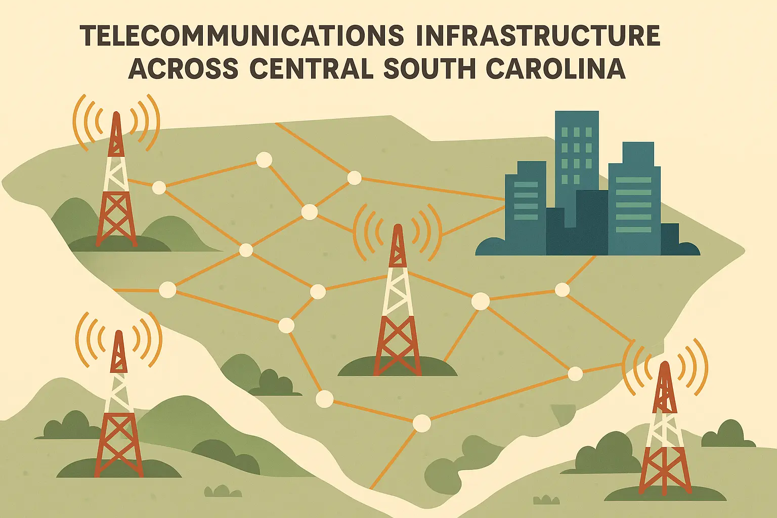 Telecommunications infrastructure in central South Carolina