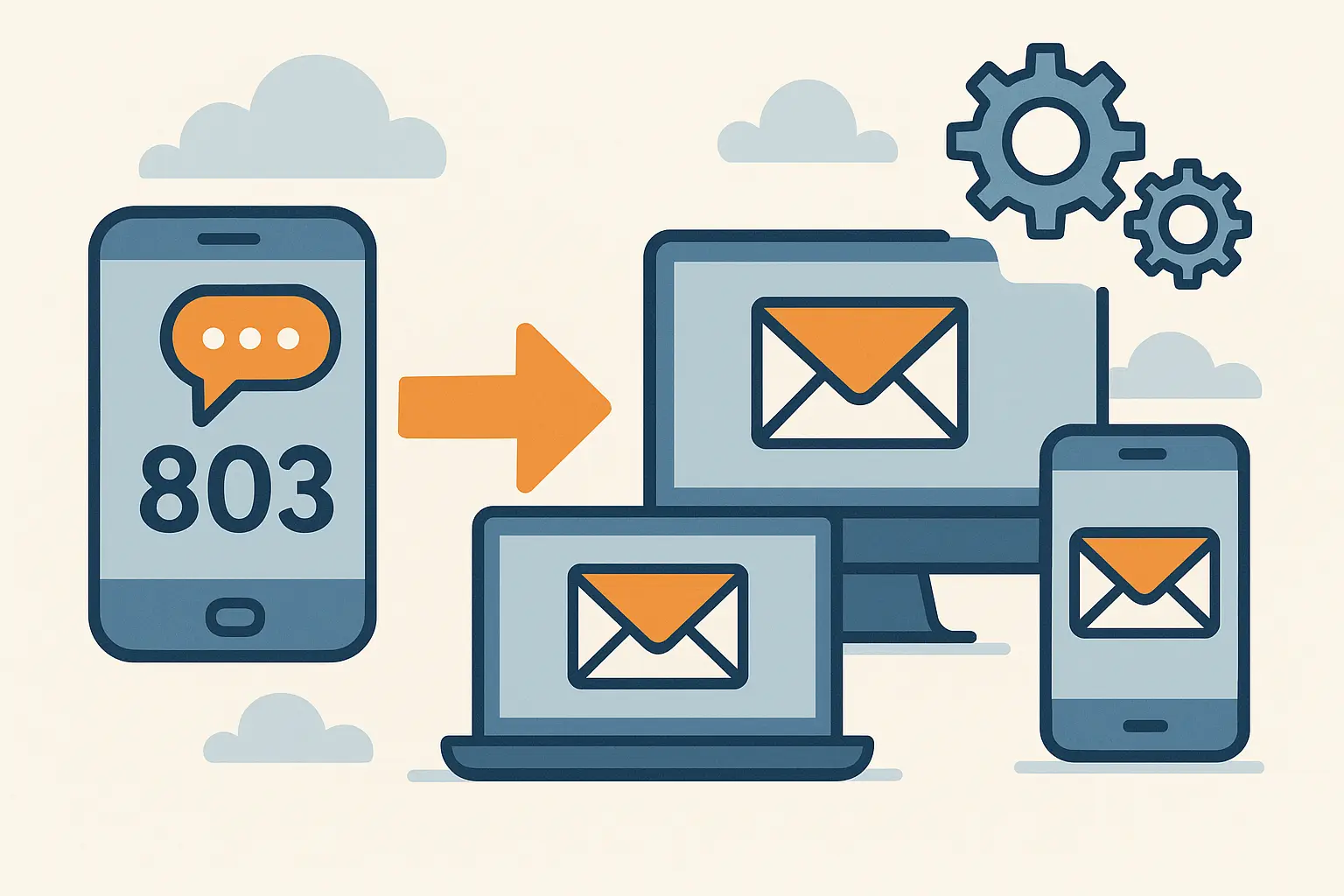 Auto Forward SMS platform interface for 803 area code users