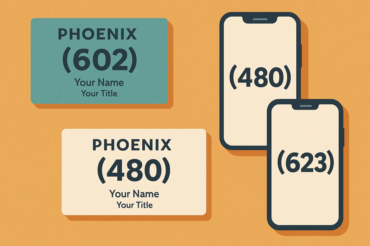Phoenix three area code system map