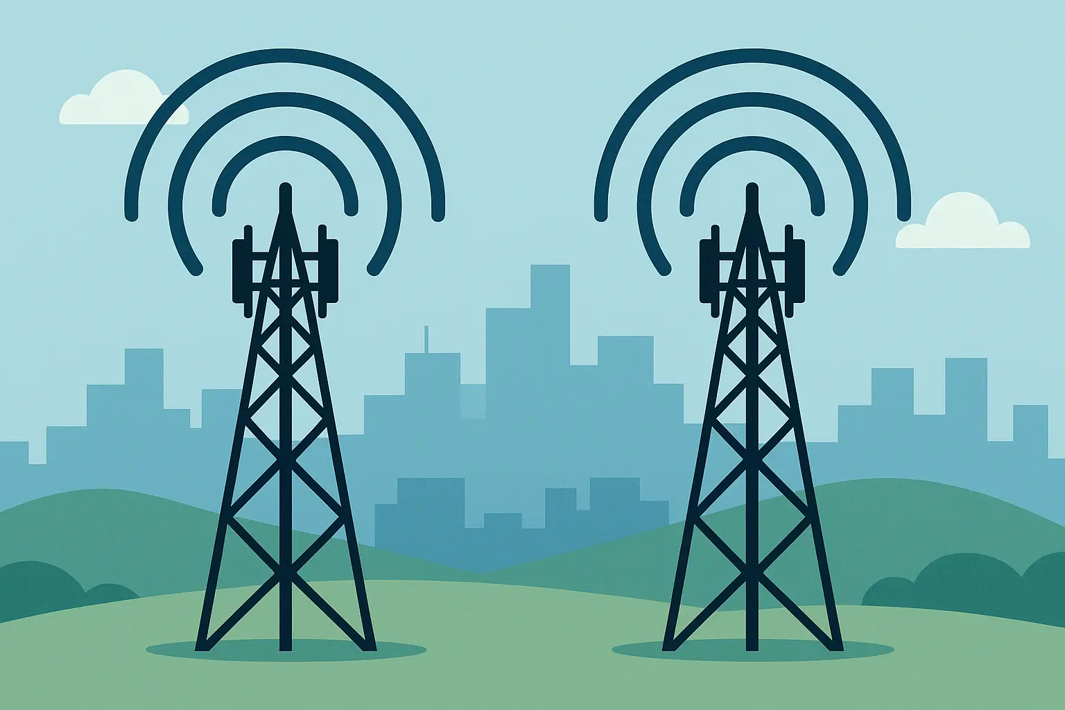 Equal cell tower coverage illustration