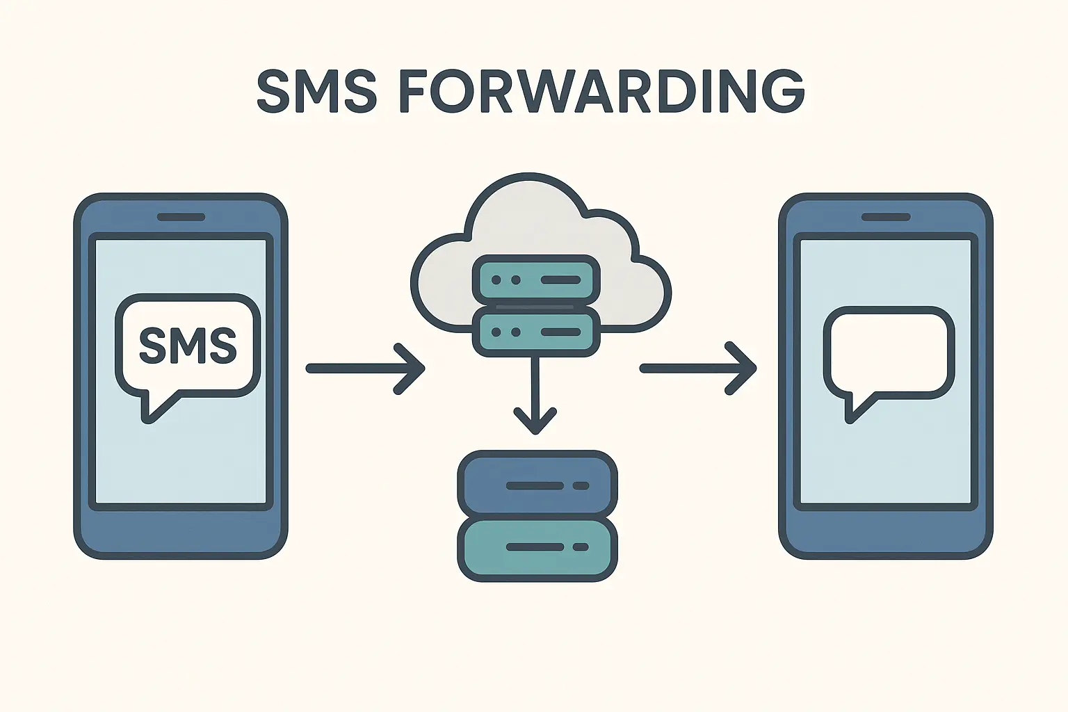 SMS forwarding dashboard for 408 area code messages