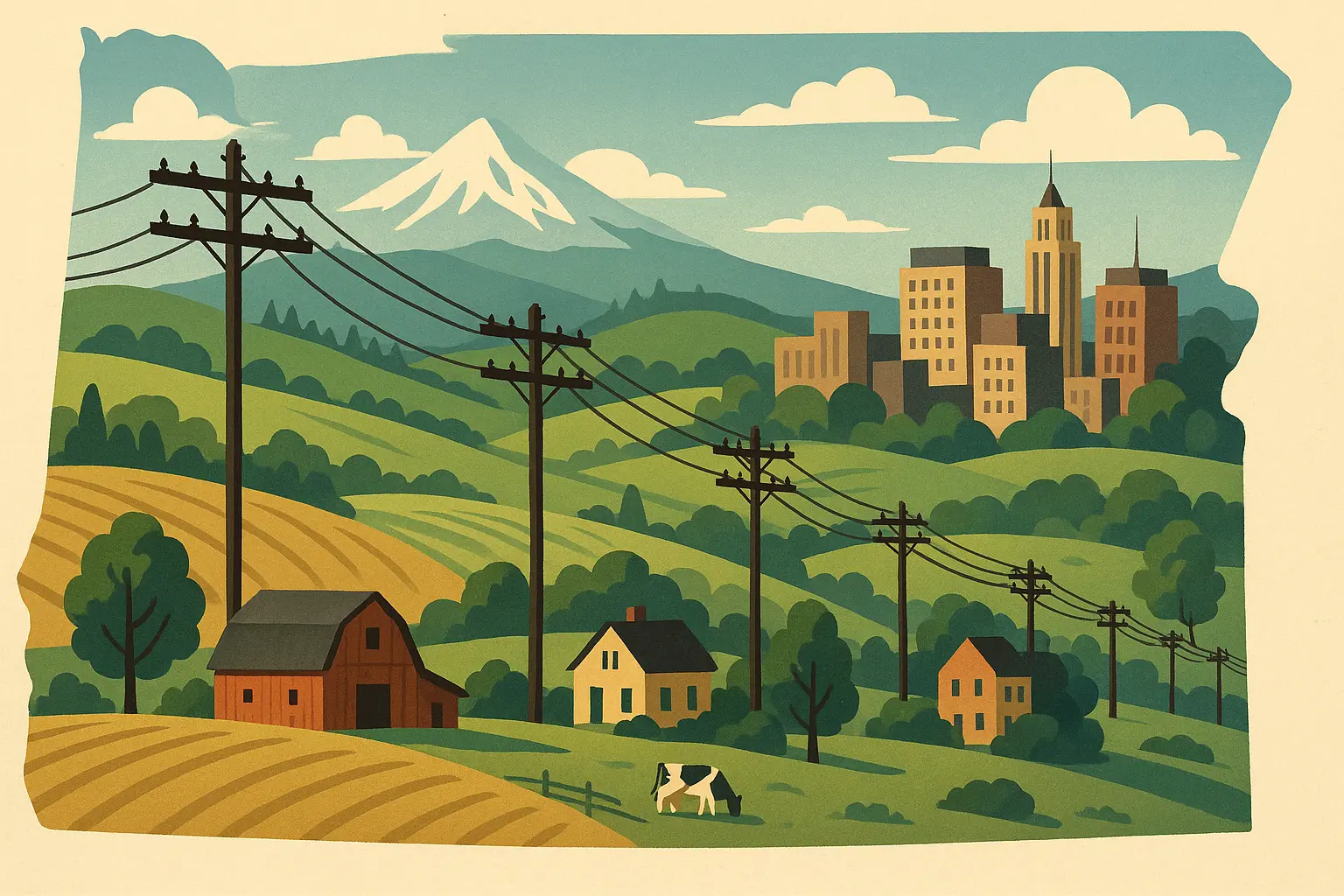 Historical Oregon telecommunications coverage