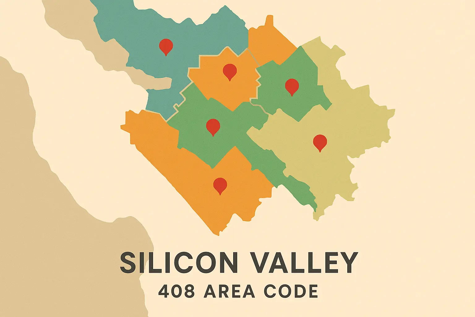 408 area code geographic coverage map