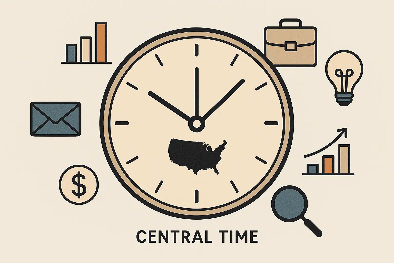 Central Time Zone coverage map