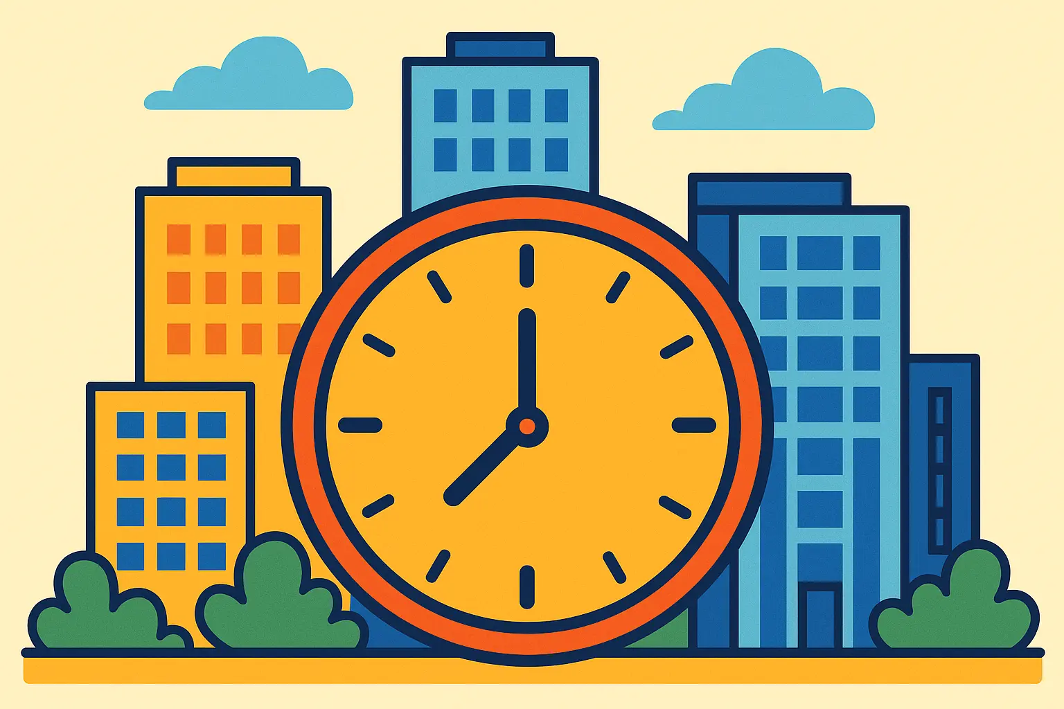 Eastern Time Zone clock showing business hours