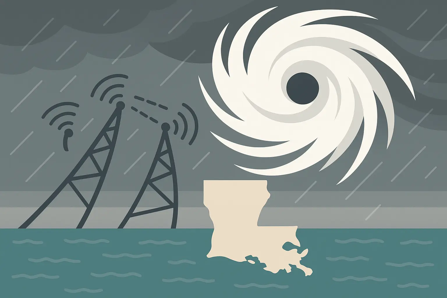 Louisiana hurricane damage to telecommunications infrastructure