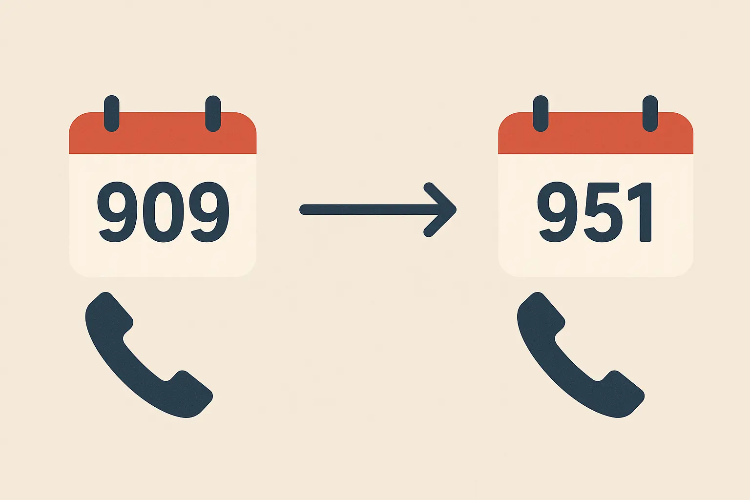 Timeline of 951 area code implementation