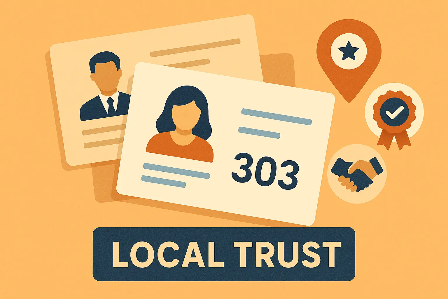 Denver business cards showing 303 area code prestige