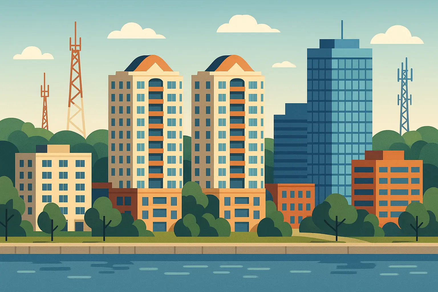 Barrie skyline showing urban development in 705 area code