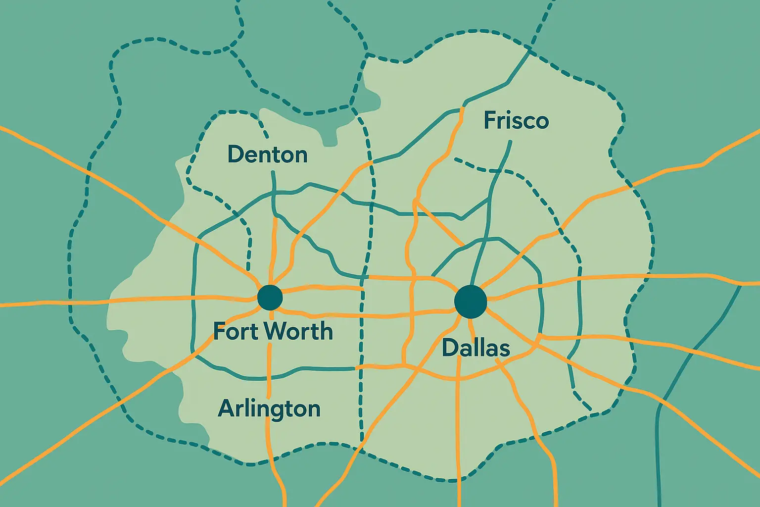 682 area code coverage map Dallas-Fort Worth