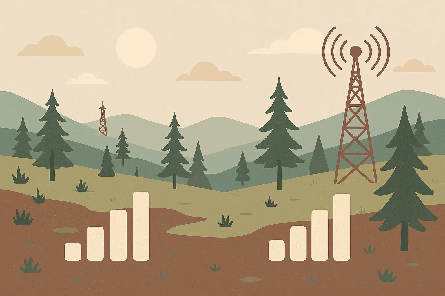 Remote wilderness areas with communication challenges in 705 region