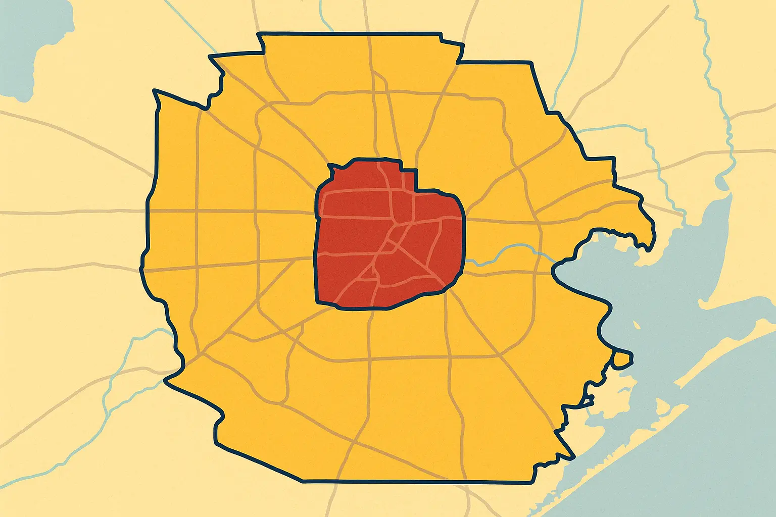 Houston area code coverage map