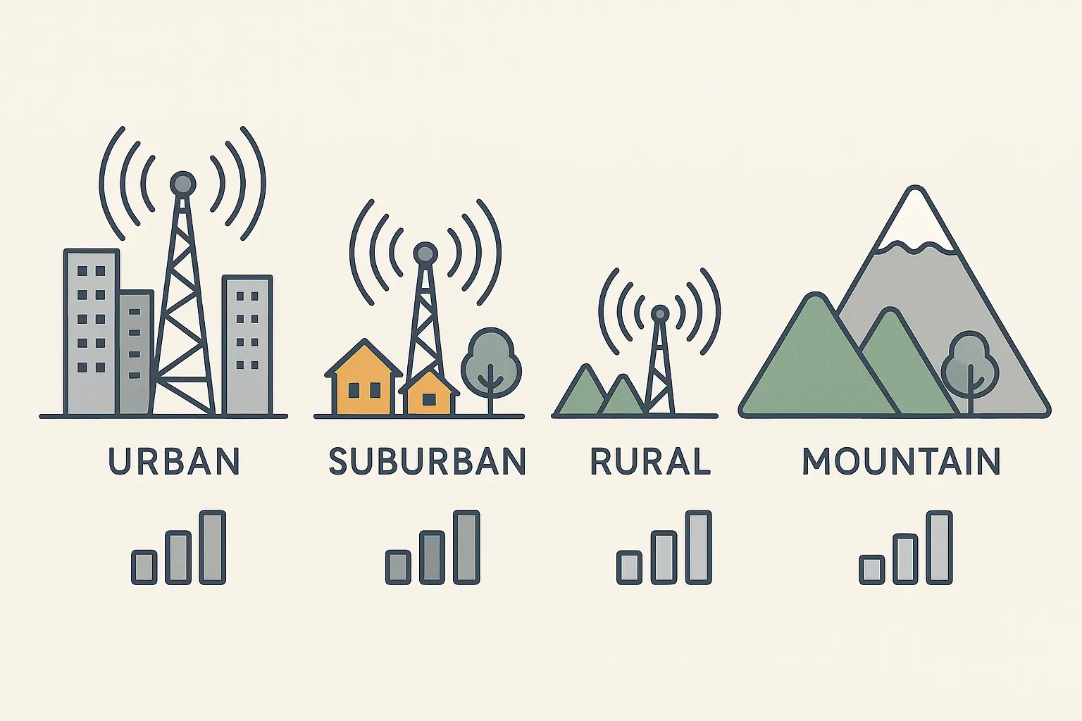 Mobile phone signal strength indicators