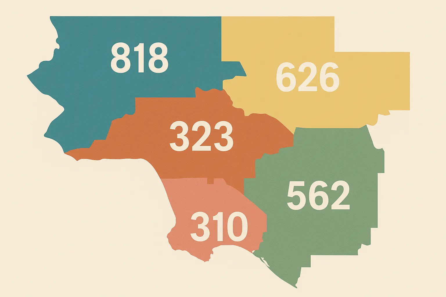 818 area code borders with adjacent area codes