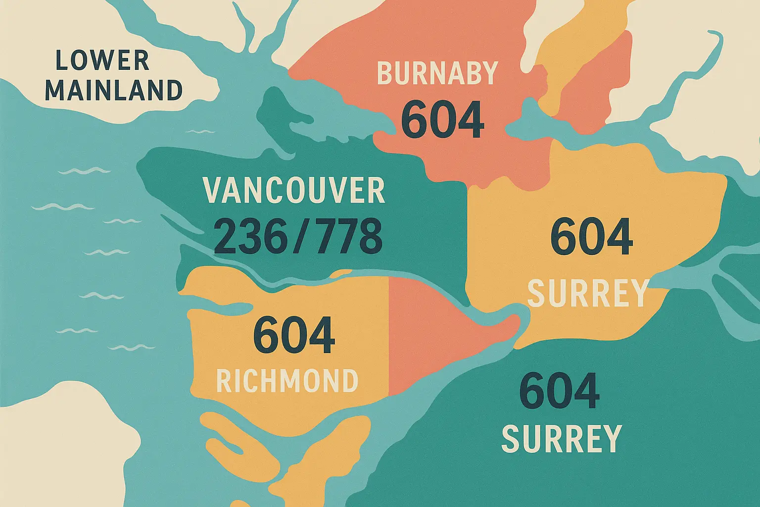 778 area code coverage map British Columbia