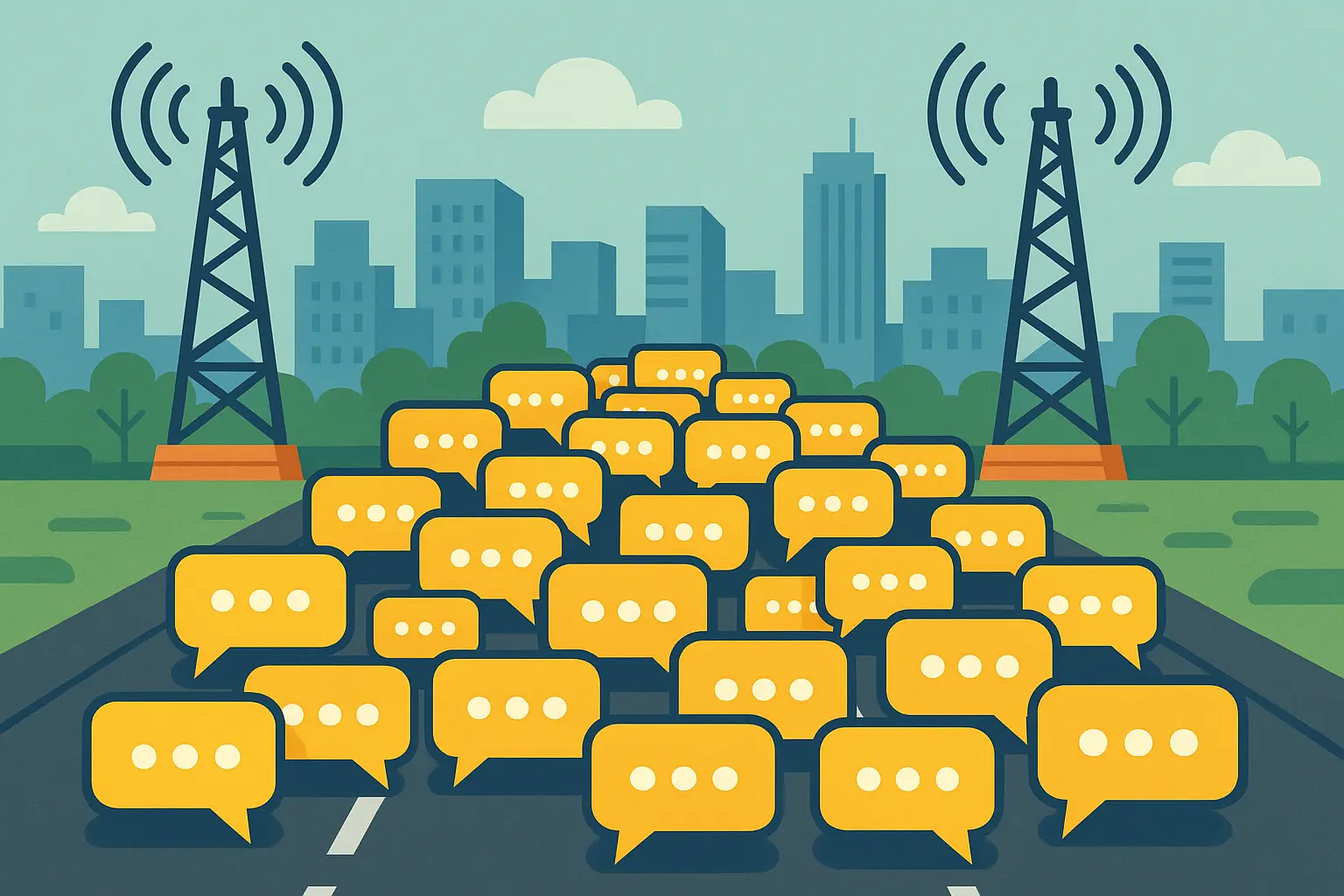 SMS traffic congestion in urban areas