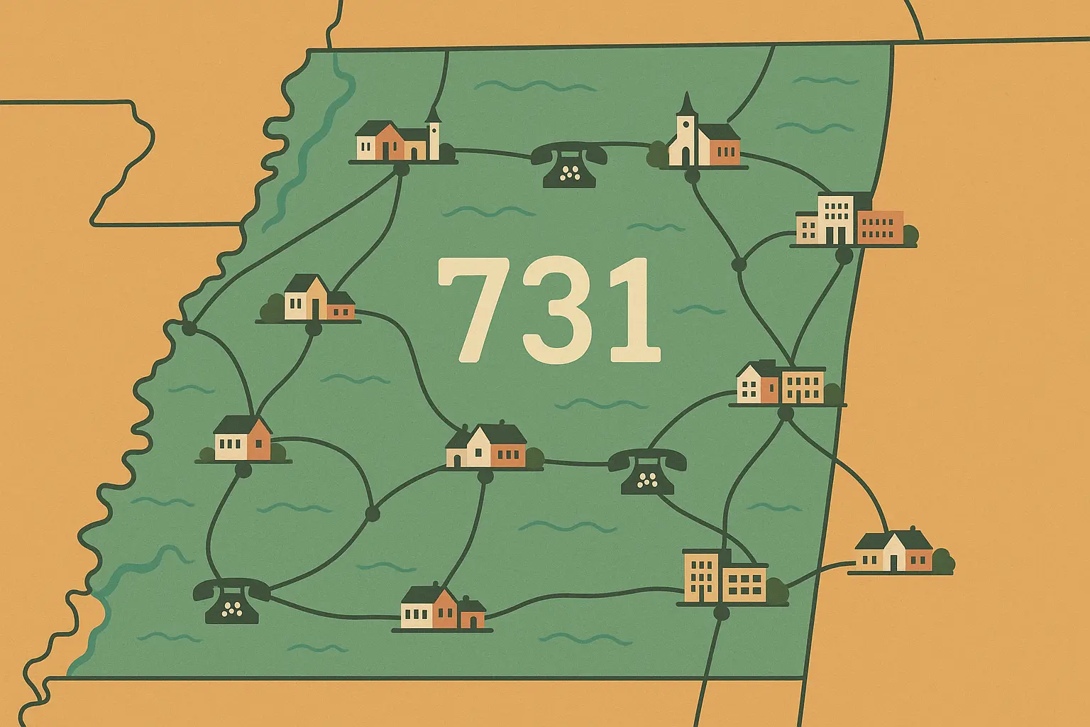 731 Area Code Tennessee Map