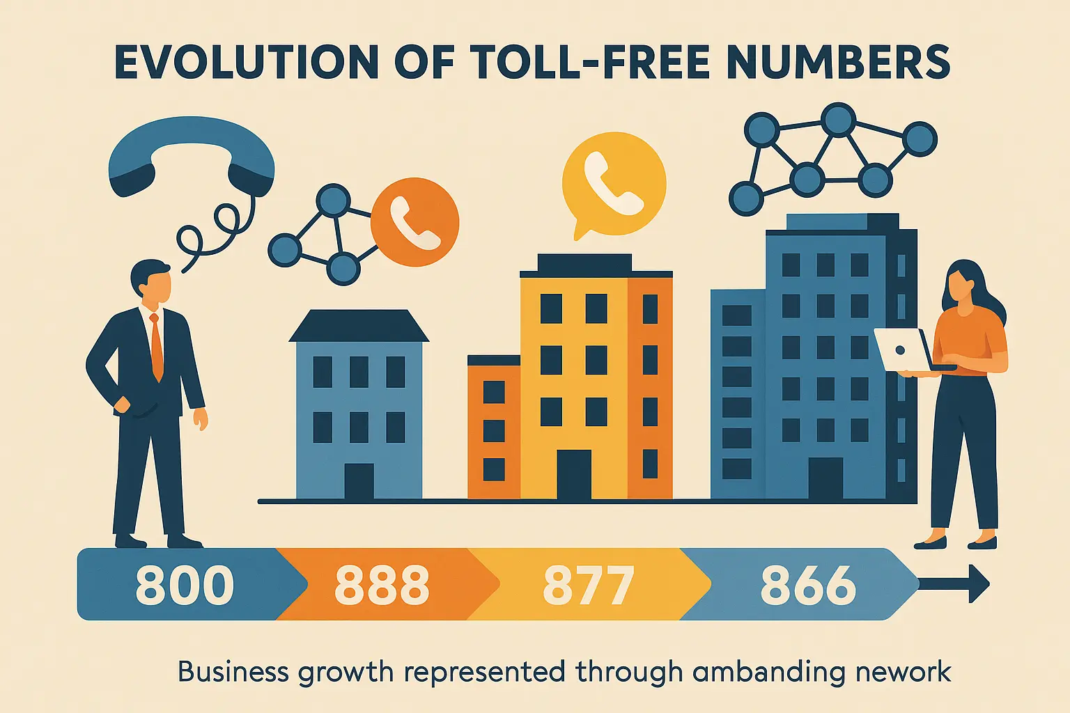 Evolution of toll-free area codes timeline