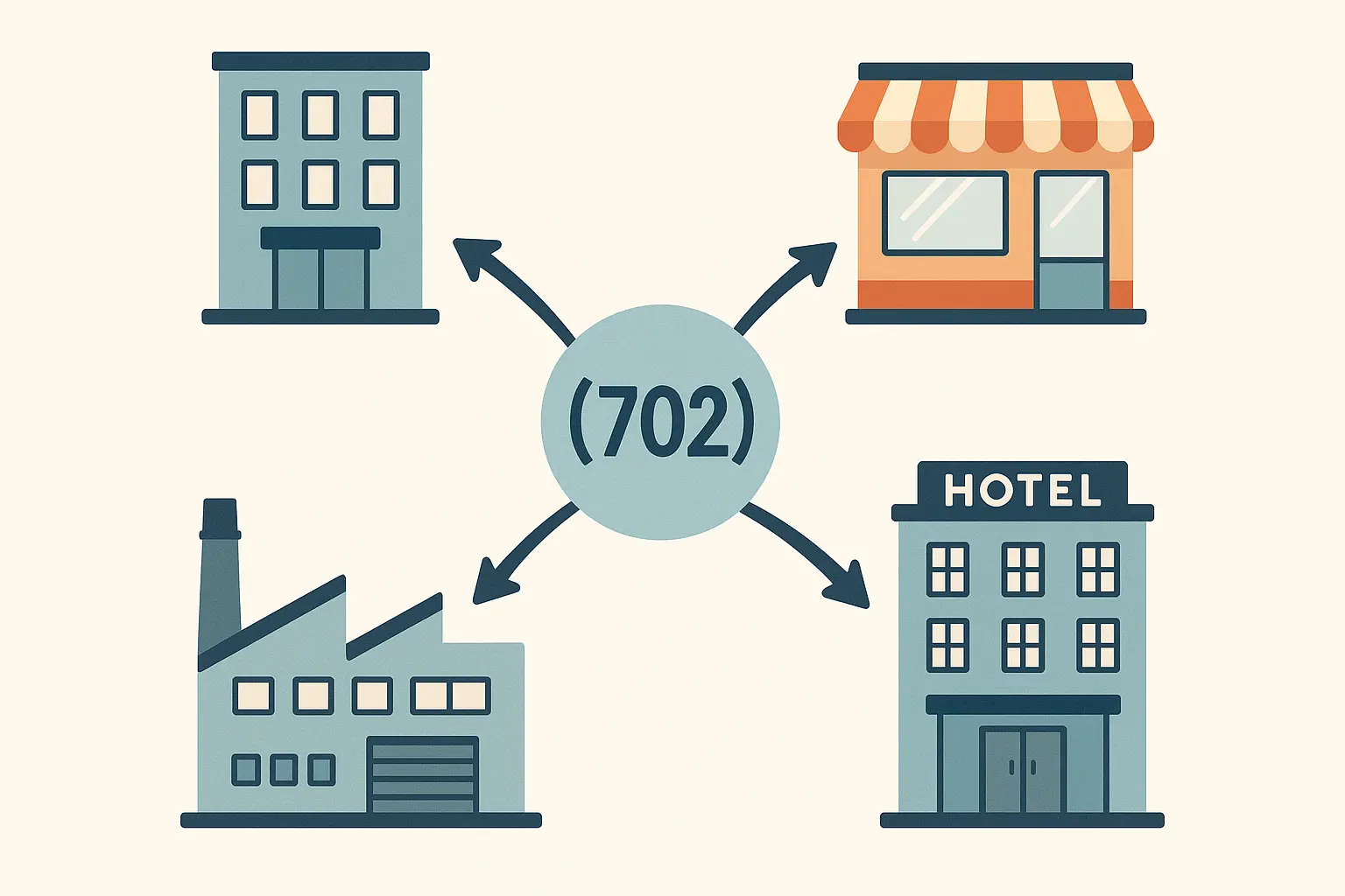Multiple Vegas casino properties connected through SMS forwarding