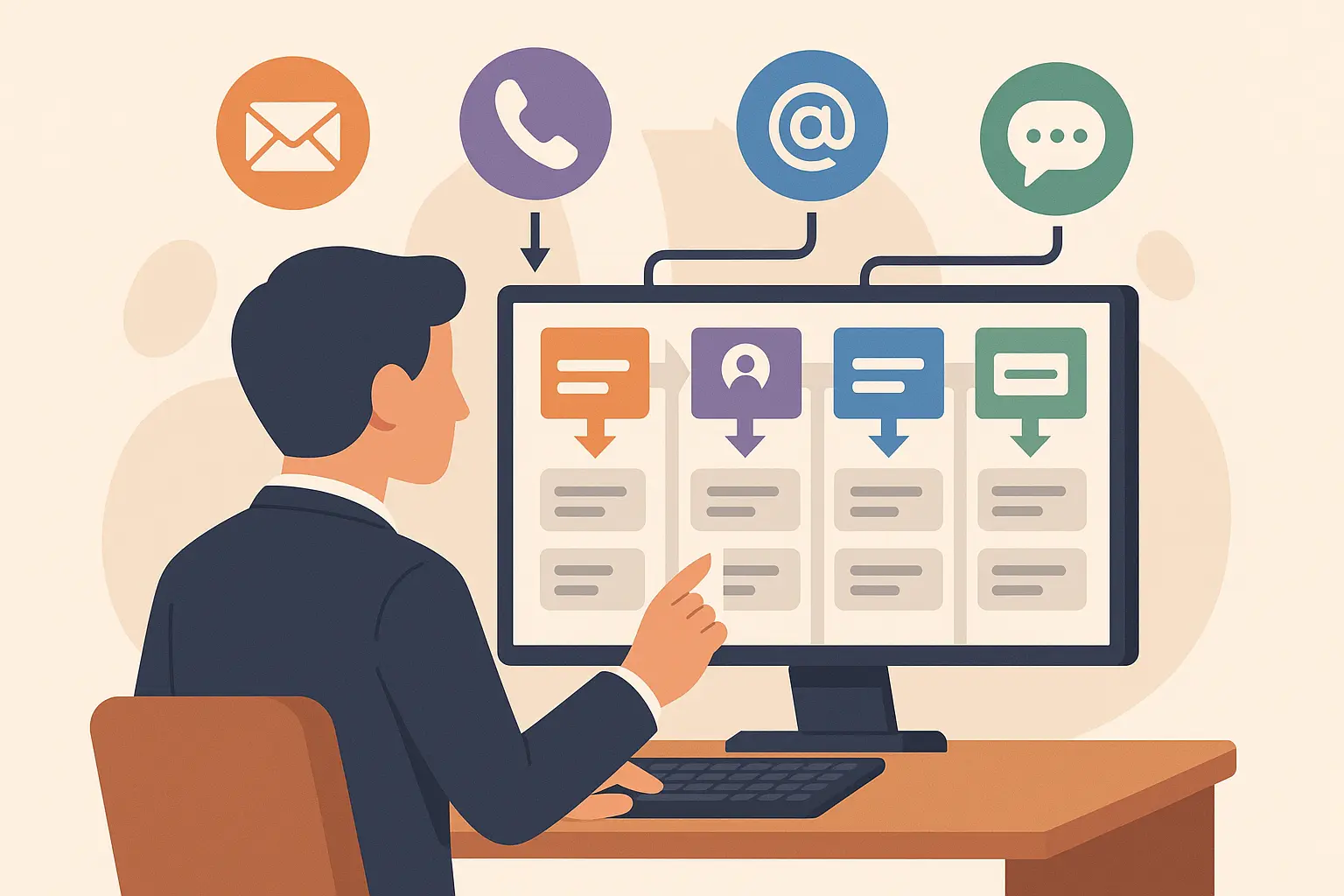 Dashboard showing message filtering and forwarding rules for Orange County businesses