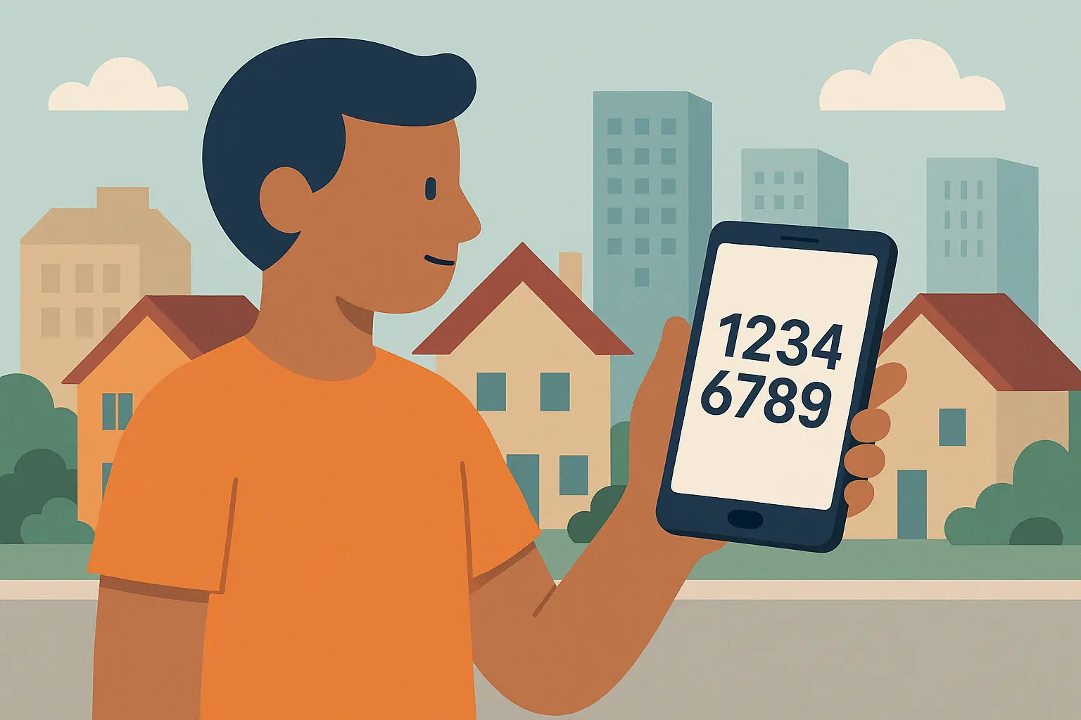 Smartphone showing 10-digit dialing