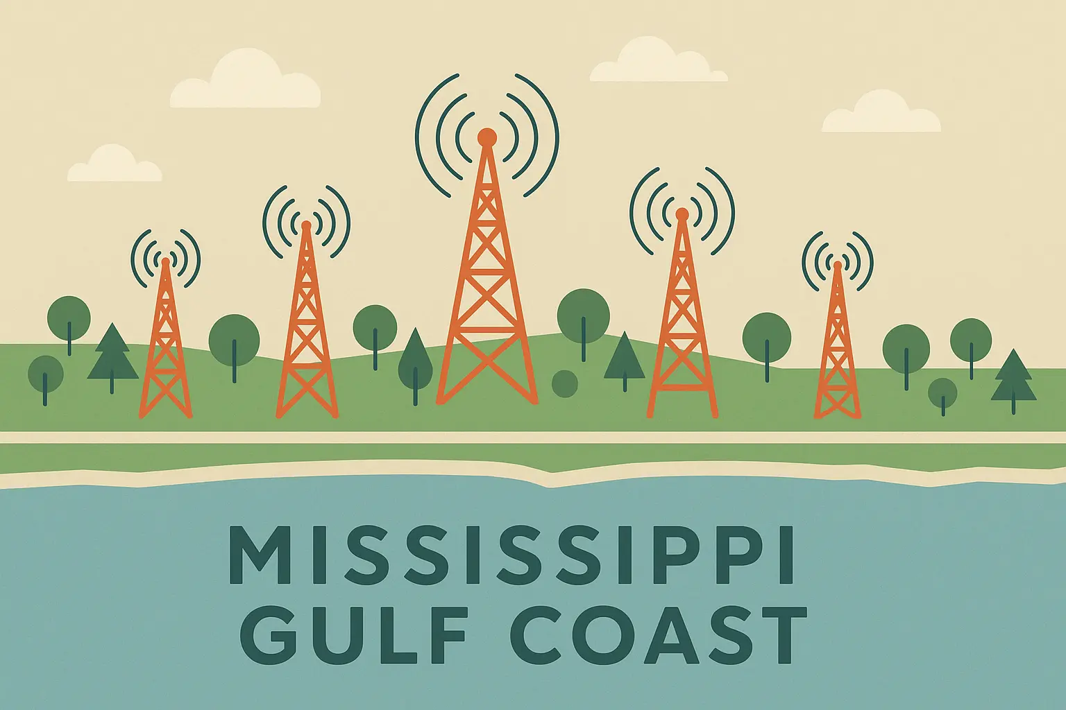 Geographic boundaries of 228 area code along Mississippi Gulf Coast