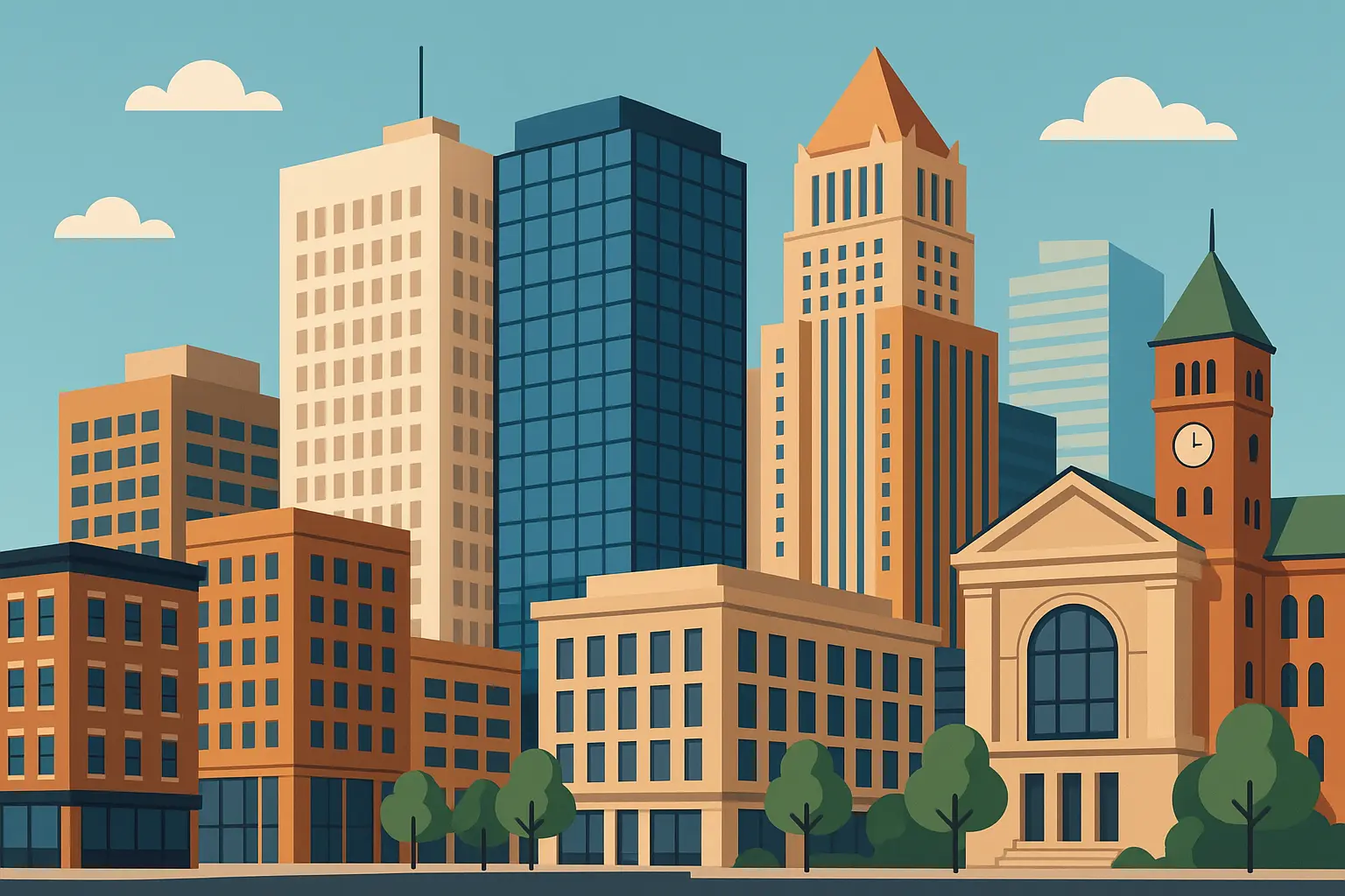 Newark cityscape showing metropolitan area served by 973