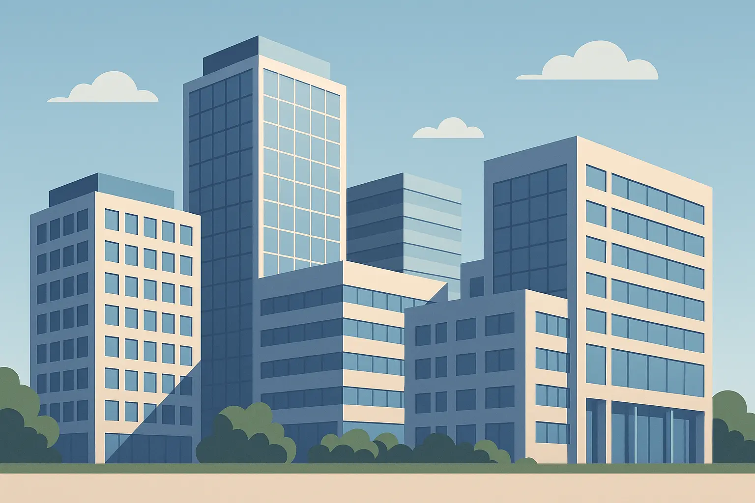 Business district in Stamford Connecticut showing corporate headquarters