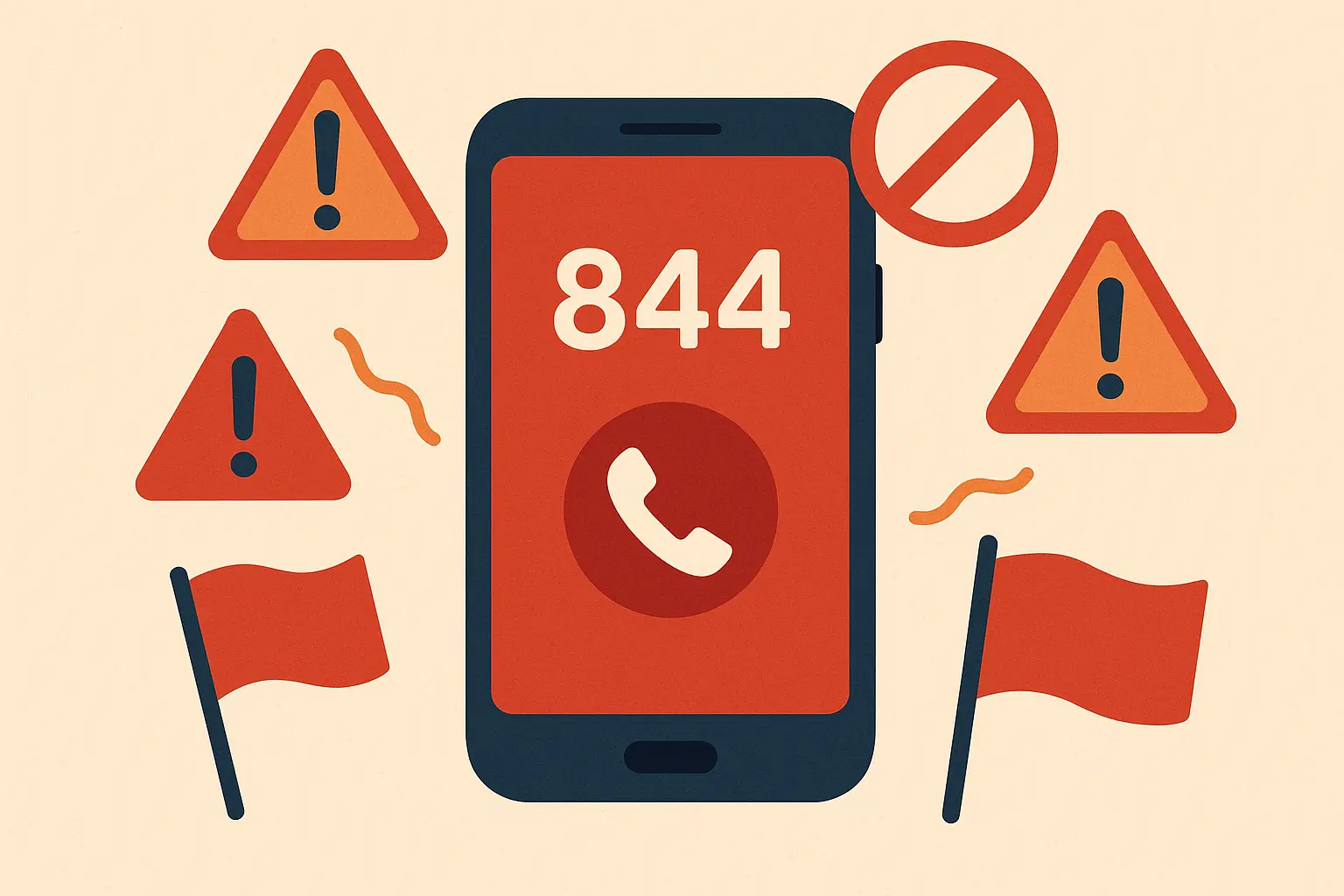 844 area code scam warning signs