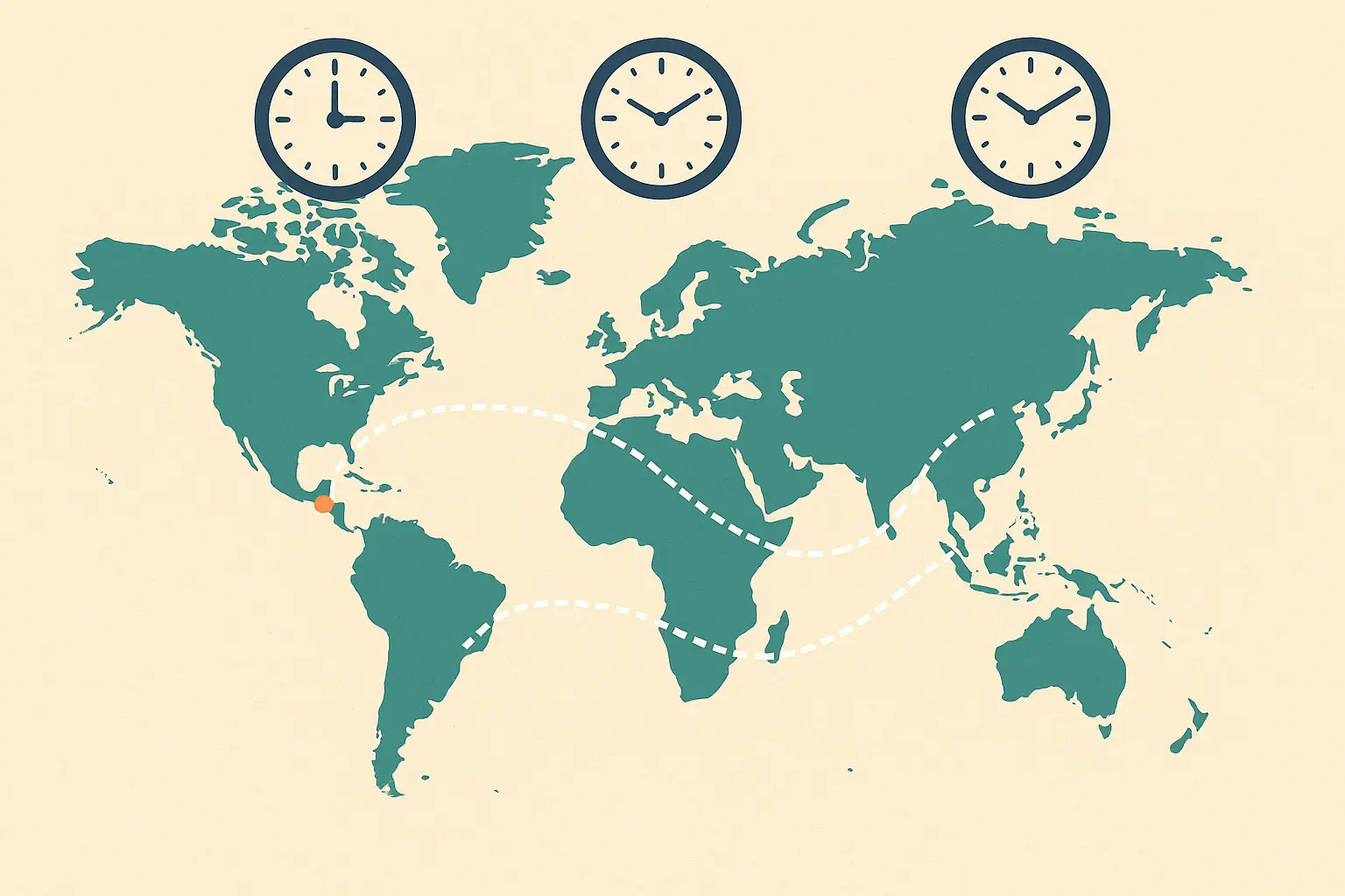 World time zone map highlighting Pacific Time advantages for business