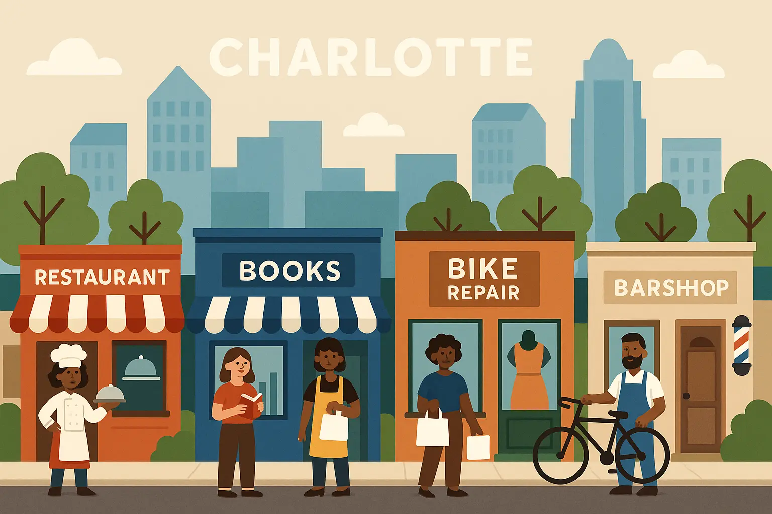 Charlotte business district 704 area code