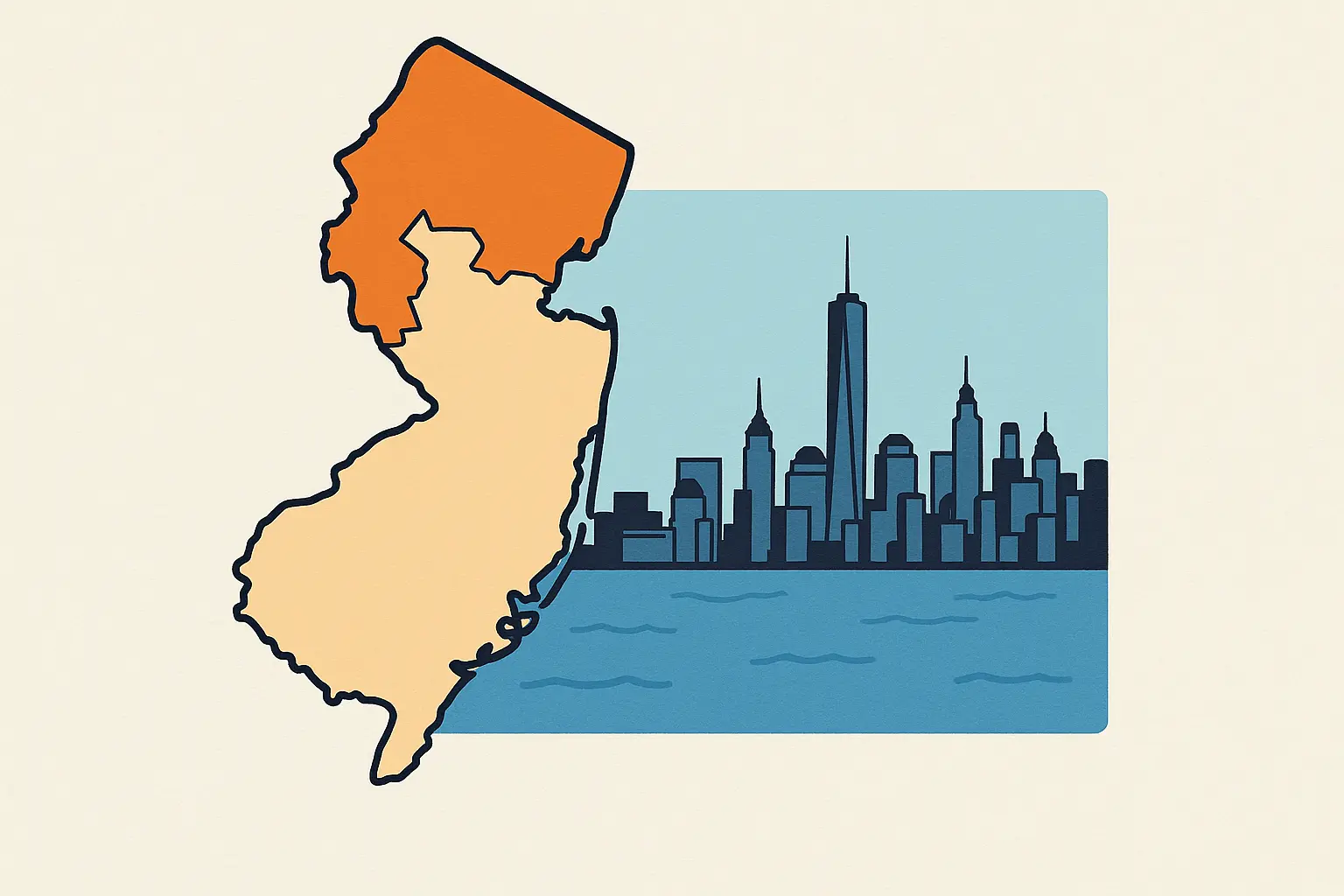 201 area code map overview