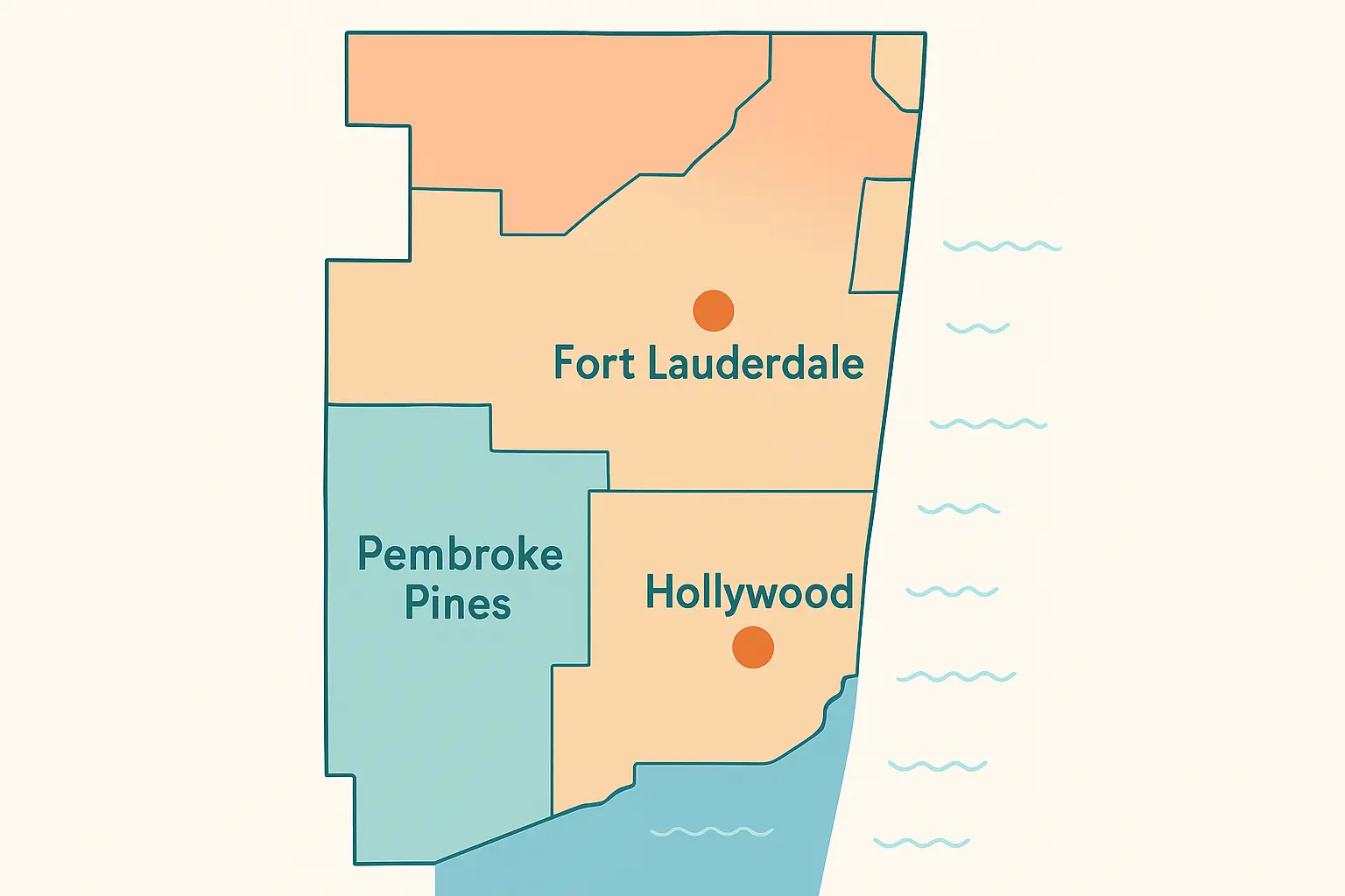 Broward County municipalities served by 754 area code