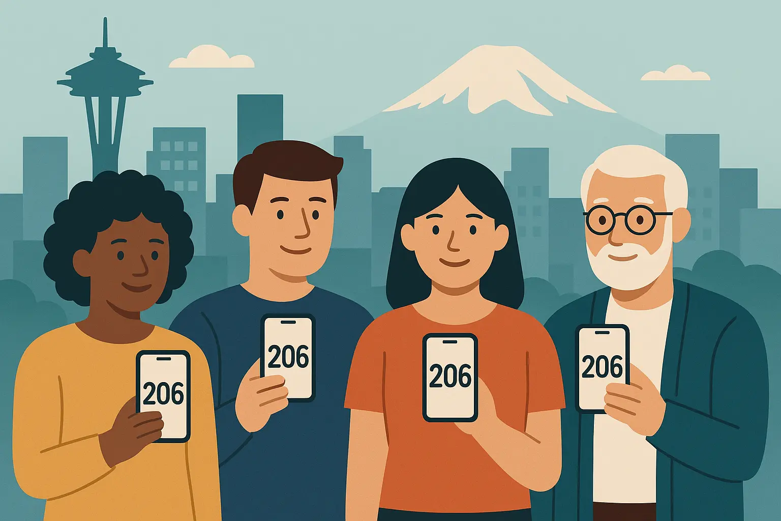 Seattle residents with 206 numbers