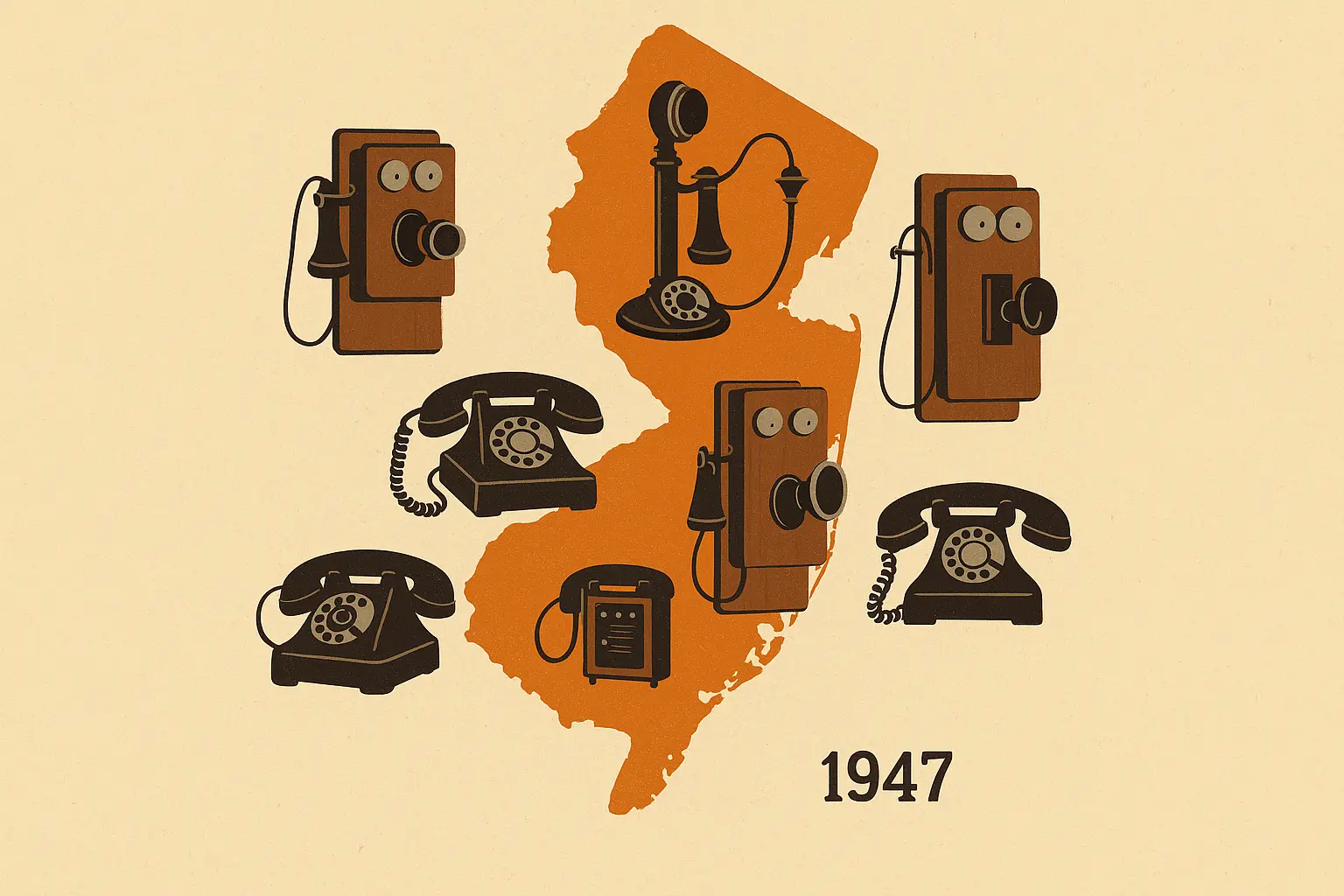 Historical 201 area code coverage map