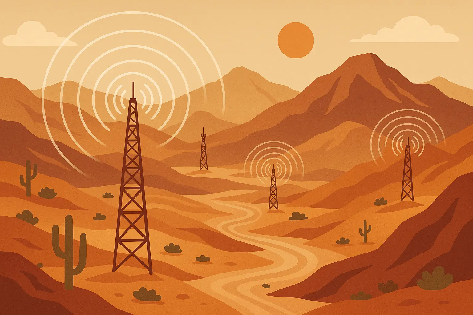 Arizona desert terrain showing cellular coverage challenges in 520 area