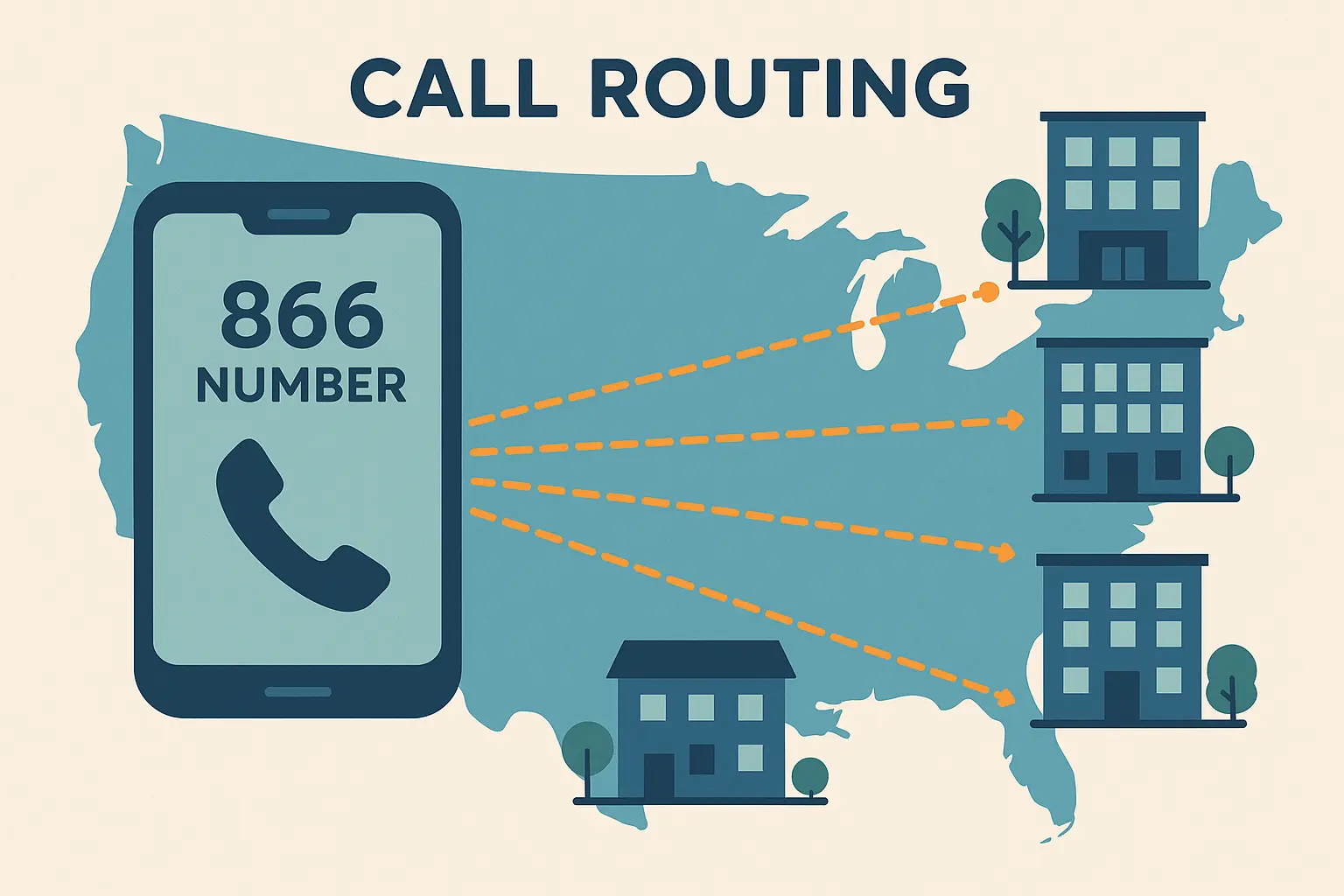 Call routing system diagram for toll-free numbers